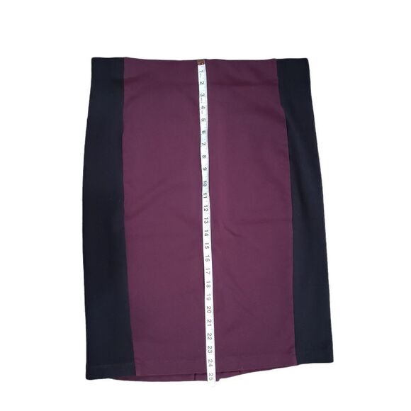 Attention Eggplant Purple Black Color Block Pencil Skirt XLARGE - Picture 7 of 10
